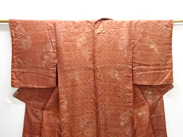  アンティーク　綸子花薬玉模様着物